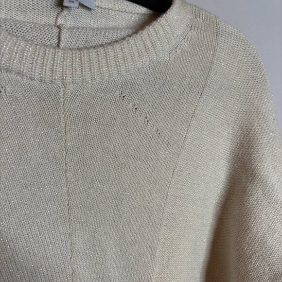 Rails Joanna Wool & Cashmere Sweater Pullover Snow Globe Cream Metallic - Picture 3 of 6